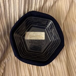 Longaberger Hexagonal Basket with Navy Liner and Plastic Protector